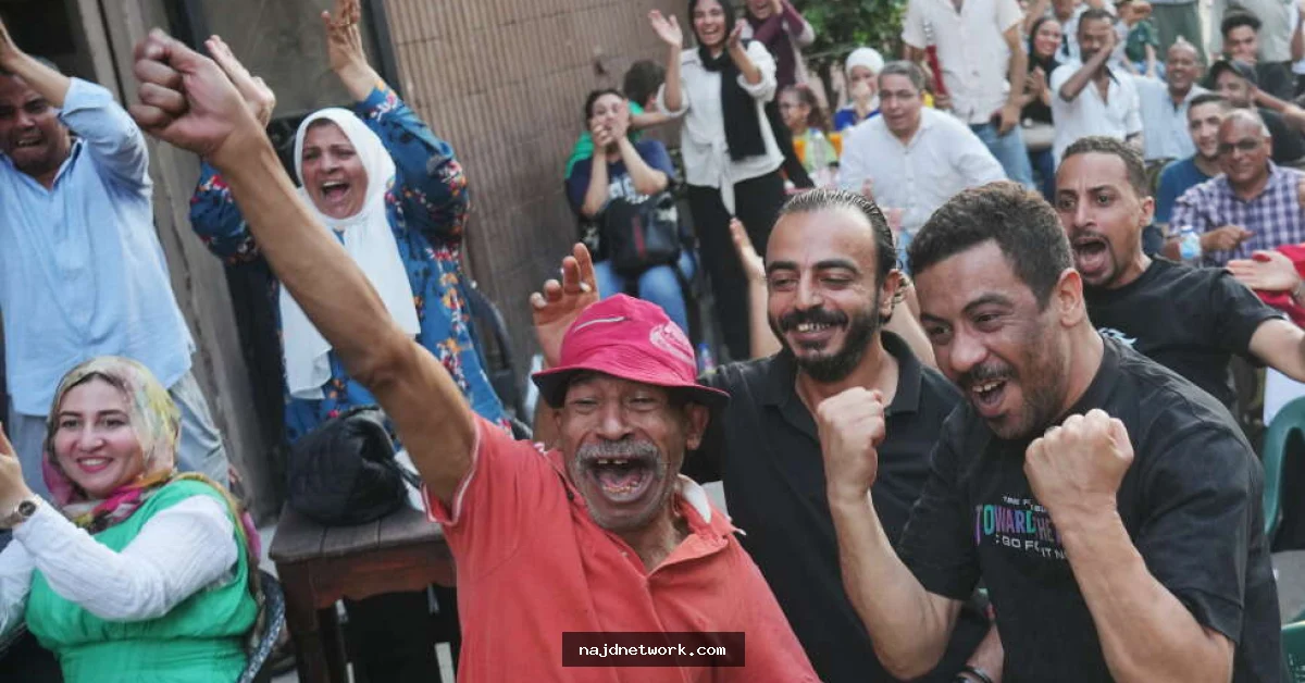 لاعبو المنتخب المصري يحتفلون بعد مباراة في كأس العالم 2026